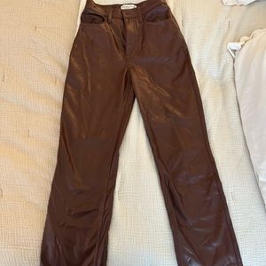 Abercrombie Vegan Leather 90s Straight Pant